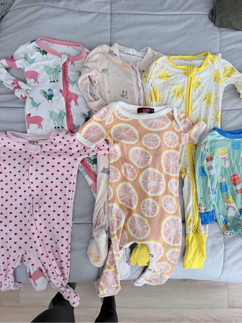 Girl Bamboo Footie Onesie Bundle